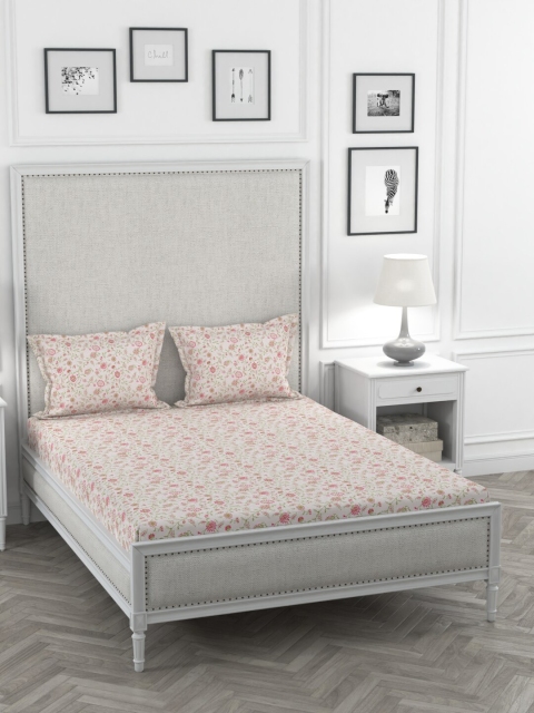AMOUVE Cream & Pink Floral 300 TC Egyptian Cotton King Bedsheet with 2 Pillow Covers
AMOUVE Cream & Pink Floral 300 TC Egyptian Cotton King Bedsheet with 2 Pillow Covers