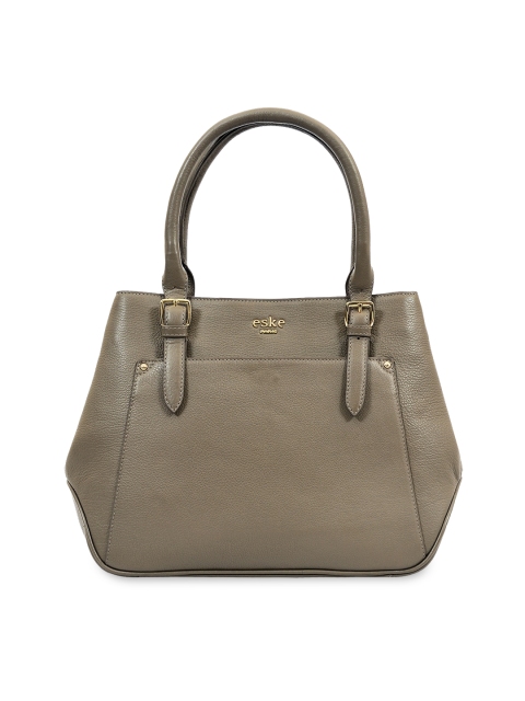 Eske Taupe Leather Structured Handheld Bag