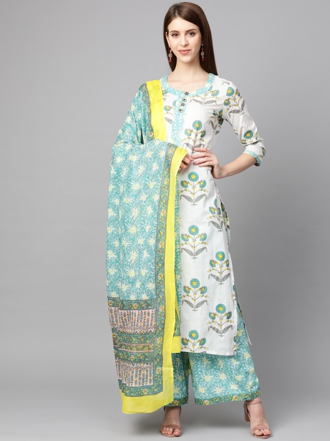 mokshi Women White Floral Printed Pleated Pure Cotton Kurta with Palazzos & With Dupatta
mokshi Women White Floral Printed Pleated Pure Cotton Kurta with Palazzos & With Dupatta