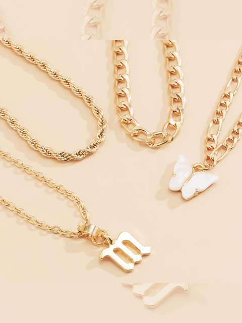 YoungWildFree Set of 4 Gold-Plated Anklets