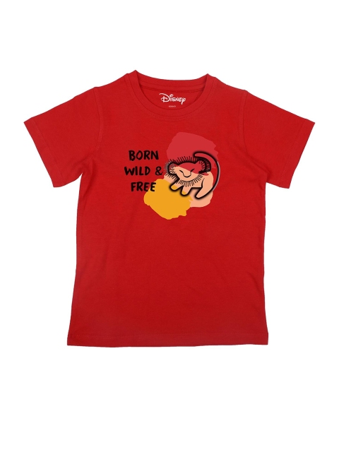 Disney by Wear Your Mind Boys Red Lion King Printed T-shirt