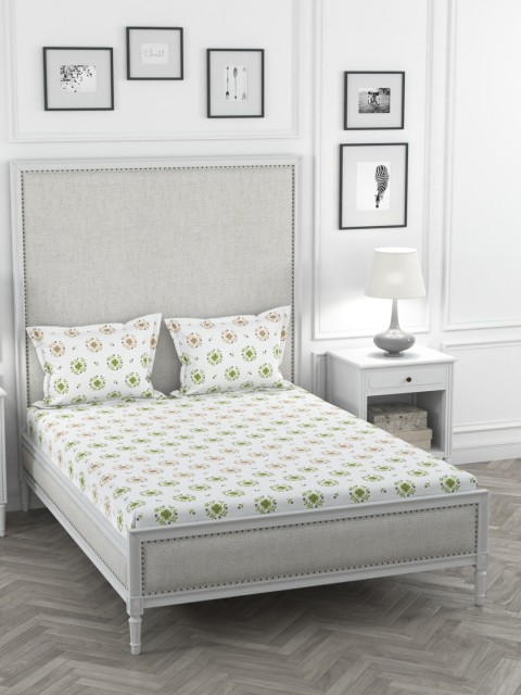 AMOUVE White & Green Ethnic Motifs 300 TC Egyptian Cotton King Bedsheet with 2 Pillow Covers
AMOUVE White & Green Ethnic Motifs 300 TC Egyptian Cotton King Bedsheet with 2 Pillow Covers
