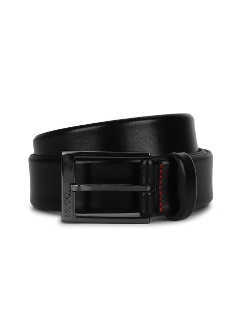 HUGO Men Black Leather Belt