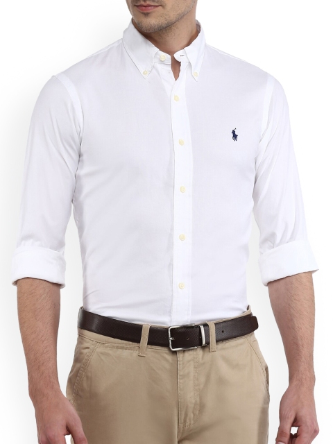 Polo Ralph Lauren Men White Cotton Casual Shirt