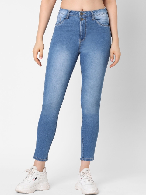 TARAMA Women Blue Slim Fit High-Rise Light Fade Jeans
