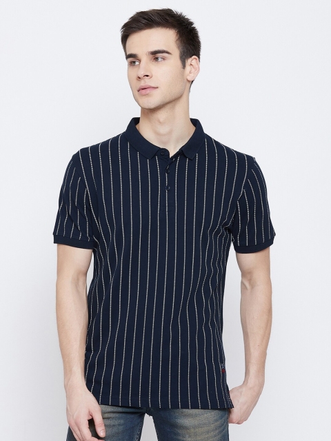 Crimsoune Club Men Navy Blue Striped Polo Collar Slim Fit Cotton Pure Cotton T-shirt
Crimsoune Club Men Navy Blue Striped Polo Collar Slim Fit Cotton Pure Cotton T-shirt