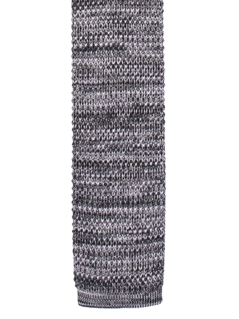 The Tie Hub Men Grey & White Woven Design Skinny Tie