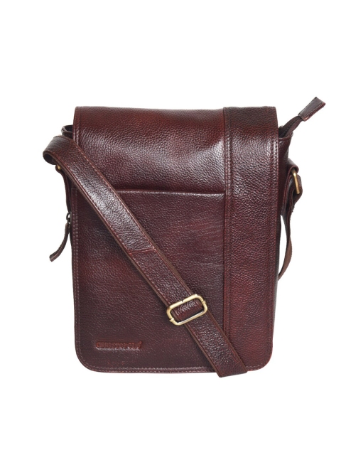 CHRISTOPOLO Unisex Brown Textured Messenger Bag