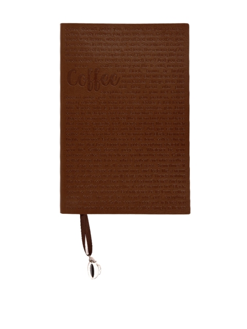 Doodle Brown Coffee Therapy Deboss Printed Soft-Bound Diary