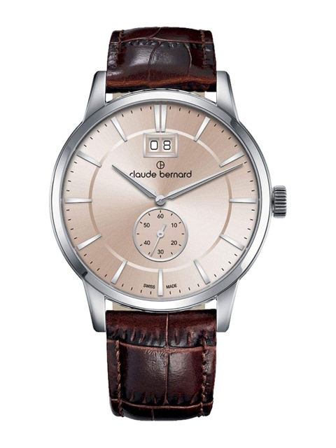 claude bernard Men Silver-Toned Skeleton Dial & Brown Leather Bracelet Style Straps Analogue Watch
claude bernard Men Silver-Toned Skeleton Dial & Brown Leather Bracelet Style Straps Analogue Watch
