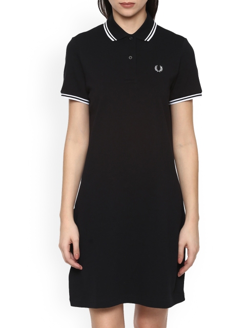 Fred Perry Black T-shirt Midi Dress