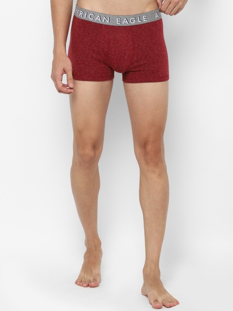 AMERICAN EAGLE OUTFITTERS Men Burgundy Solid Trunks WEE0232514604