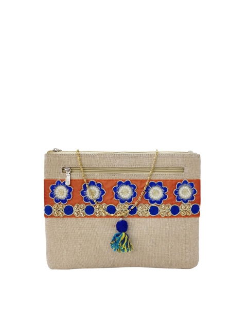 Spice Art Gold & Orange Embroidered Purse Clutch