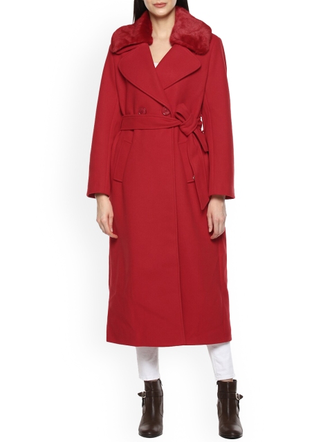 Rinascimento Women Red Longline Open Front Jacket