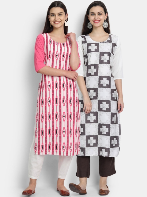 Ethnic basket Women Pack Of 2 Geometric Digital Printed Straight Crepe Kurta, Peach
Ethnic basket Women Pack Of 2 Geometric Digital Printed Straight Crepe Kurta, Peach