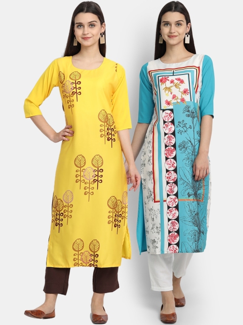 Ethnic basket Women Pack of 2 Multicoloured Floral Digital Printed Floral Crepe Kurta, Multi
Ethnic basket Women Pack of 2 Multicoloured Floral Digital Printed Floral Crepe Kurta, Multi