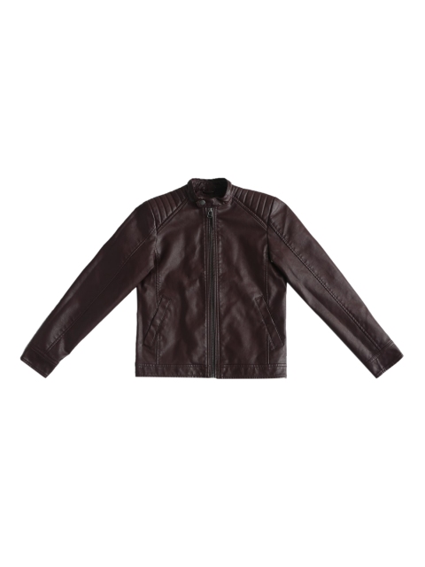 Jack & Jones Boys Brown Biker Jacket