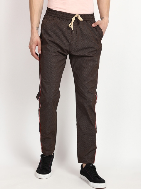 V2 Value & Variety Men Brown Printed Cotton Track Pants