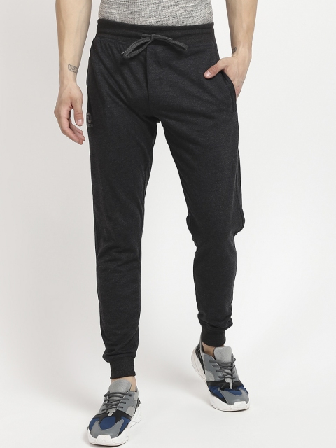 V2 Value & Variety Men Charcoal Grey Solid Cotton Joggers