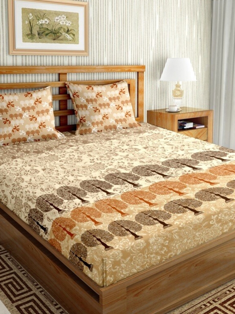 BELLA CASA Cream & Brown Ethnic Motifs 144 TC Cotton King Bedsheet with 2 Pillow Covers
BELLA CASA Cream & Brown Ethnic Motifs 144 TC Cotton King Bedsheet with 2 Pillow Covers
