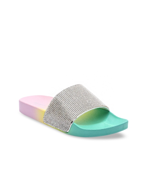 Stelatoes Women Green Embellished Open Toe Flats