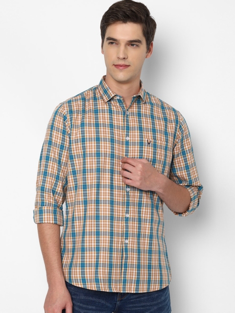 Allen Solly Men Khaki Slim Fit Checked Casual Shirt