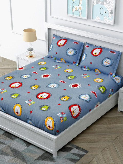 LIVING ROOTS Grey & Red Cartoon Characters 144 TC Queen Bedsheet with 2 Pillow Covers
LIVING ROOTS Grey & Red Cartoon Characters 144 TC Queen Bedsheet with 2 Pillow Covers