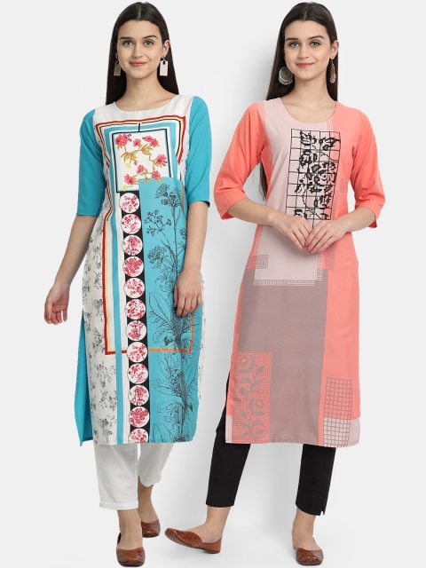 Ethnic basket Women Pack Of 2 Blue & Peach-Coloured Ethnic Motifs Printed Crepe Kurtas
Ethnic basket Women Pack Of 2 Blue & Peach-Coloured Ethnic Motifs Printed Crepe Kurtas