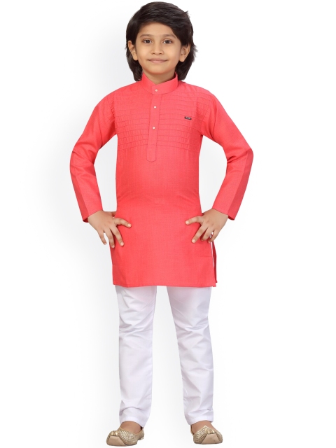 LITTLE MAFIA BY Aarika Boys Red Pure Cotton Kurta with Pyjamas