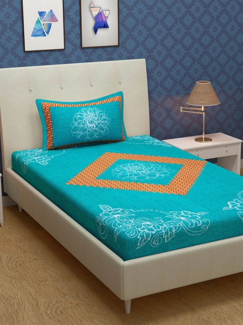 METRO LIVING Sea Green & Orange Floral 104 TC Cotton Single Bedsheet with 1 Pillow Covers
METRO LIVING Sea Green & Orange Floral 104 TC Cotton Single Bedsheet with 1 Pillow Covers