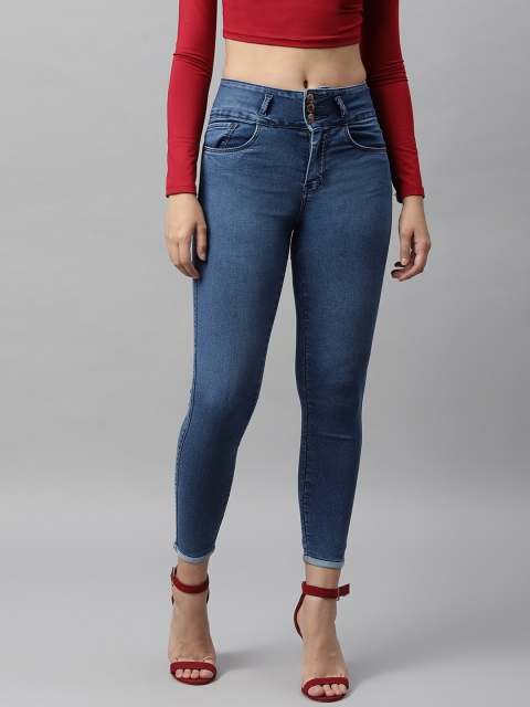 Code 61 Women Blue Skinny Fit High-Rise Stretchable Jeans
