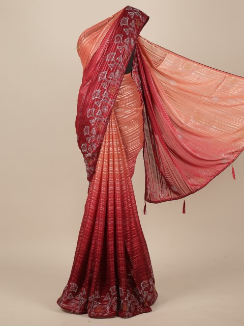 Pothys Maroon & Peach-Coloured Striped Beads and Stones Heavy Work Poly Chiffon Saree
Pothys Maroon & Peach-Coloured Striped Beads and Stones Heavy Work Poly Chiffon Saree