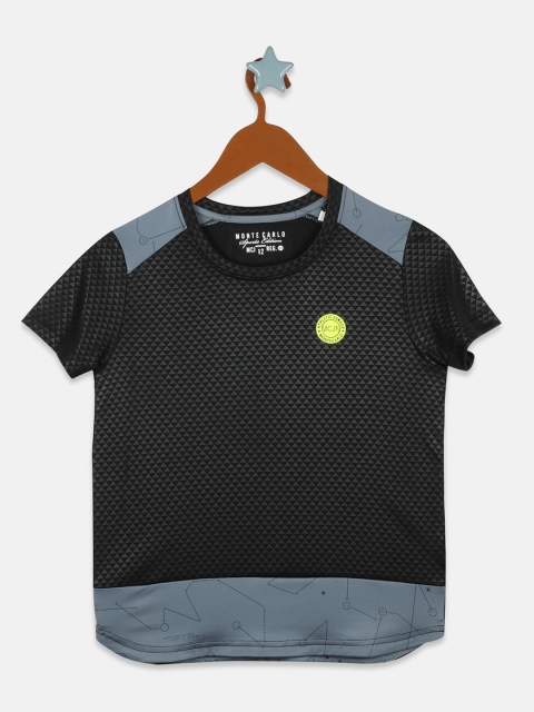Monte Carlo Boys Black Printed T-shirt