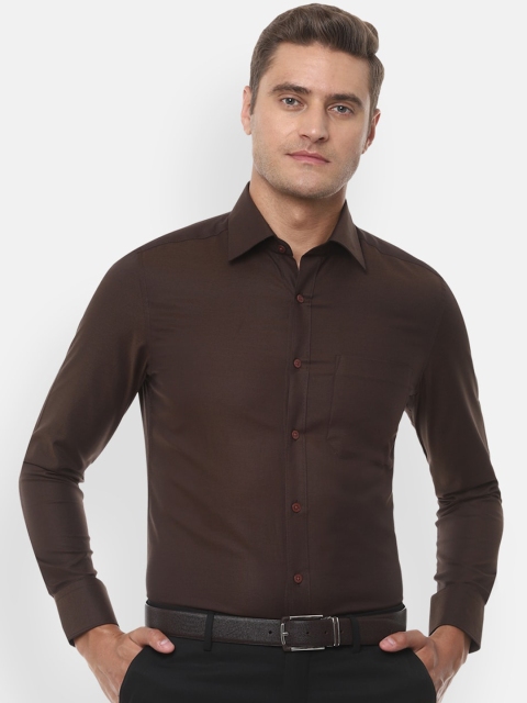 Louis Philippe Men Brown Full Sleeve Casual Shirt