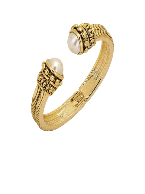 Adwitiya Collection Women Gold-Plated Handcrafted Cuff Bracelet