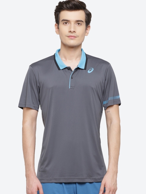 ASICS Men Grey PADEL M Polo Collar T shirt