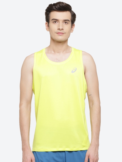 ASICS Silver Singlet Men Yellow T-shirt