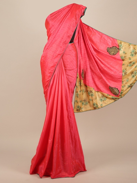 Pothys Pink & Gold-Toned Embellished Beads and Stones Jute Silk Heavy Work Saree
Pothys Pink & Gold-Toned Embellished Beads and Stones Jute Silk Heavy Work Saree