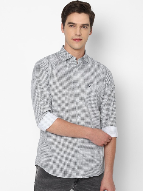 Allen Solly Men Grey Slim Fit Printed Casual Shirt