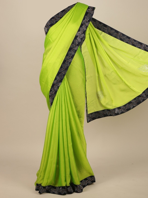 Pothys Green & Black Beads and Stones Saree