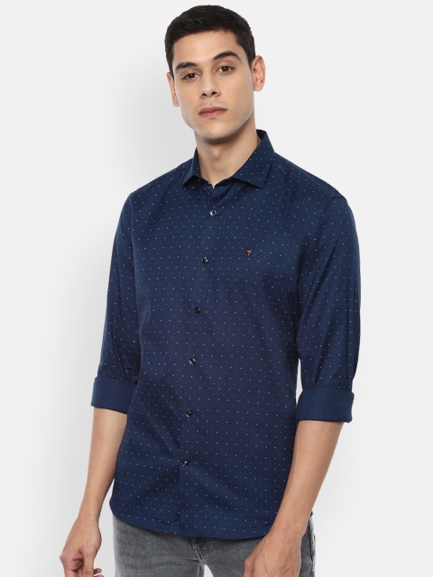 Louis Philippe Sport Men Navy Blue Slim Fit Printed Casual Shirt