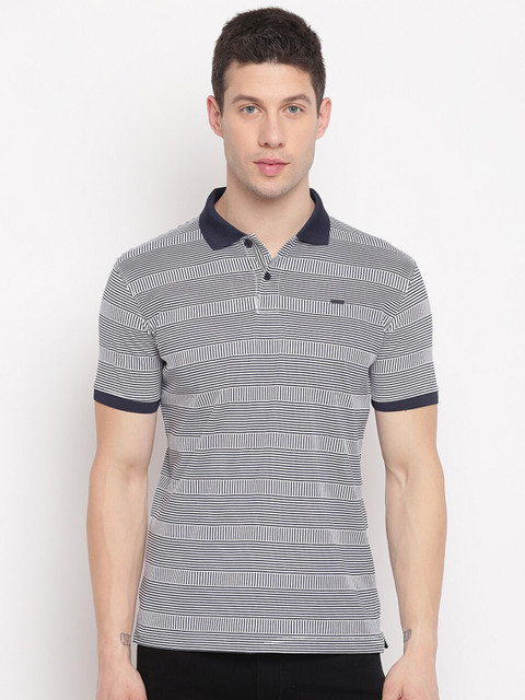 Richlook Men White & Navy Blue Striped Polo Collar T-shirt
Richlook Men White & Navy Blue Striped Polo Collar T-shirt