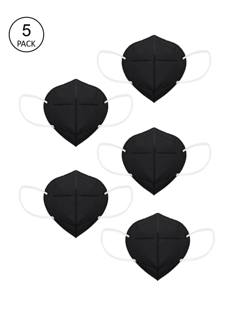 OOMPH Unisex Pack Of 5 Black Solid 5-Ply Anti-Pollution Reusable KN95/N95 Protective Face Masks
OOMPH Unisex Pack Of 5 Black Solid 5-Ply Anti-Pollution Reusable KN95/N95 Protective Face Masks
