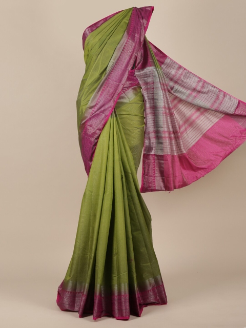 Pothys Green Jute Silk Saree