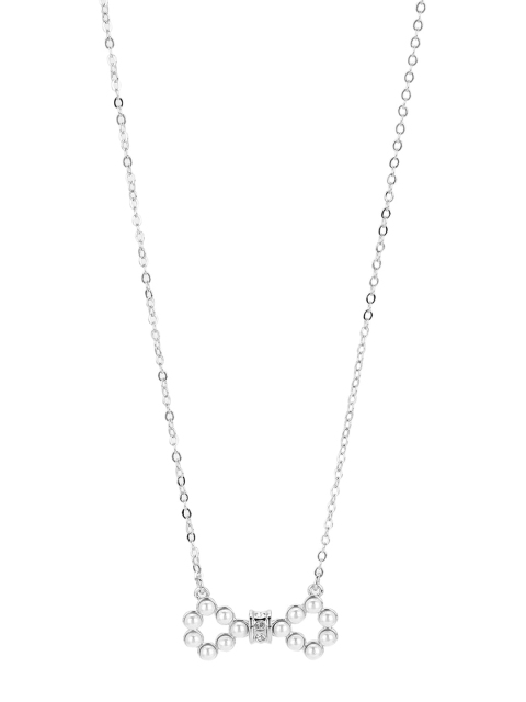 Ted Baker Silver Plated Contemporary Bow Pendant