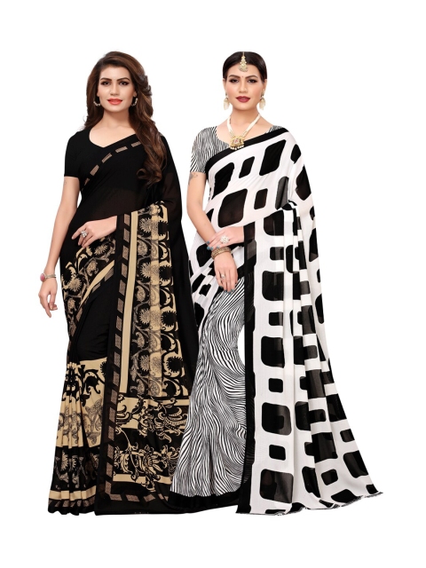 KALINI Pack of 2 Poly Georgette Saree, Multi