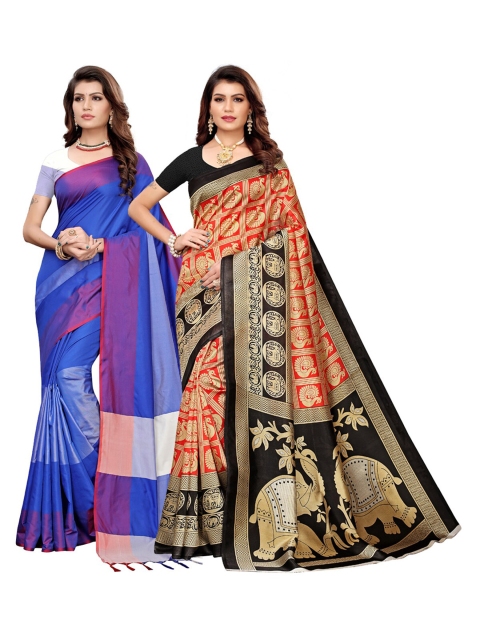 KALINI Pack of 2 Art Silk Saree, Multi