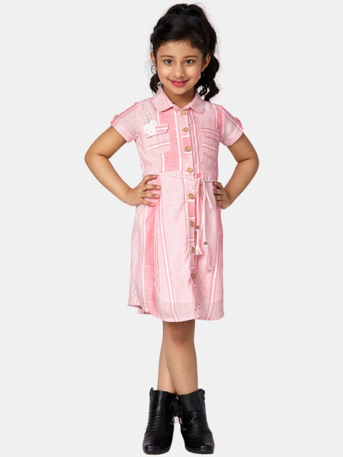 Peppermint Pink & White Striped Shirt Dress