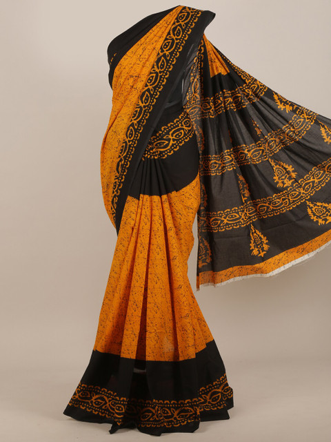 Pothys Yellow & Black Jaipur Cotton Saree
Pothys Yellow & Black Jaipur Cotton Saree