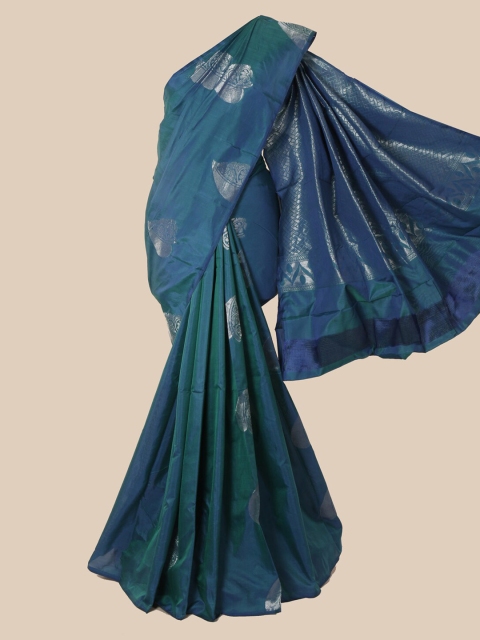 Pothys Blue Checked Silk Cotton Saree